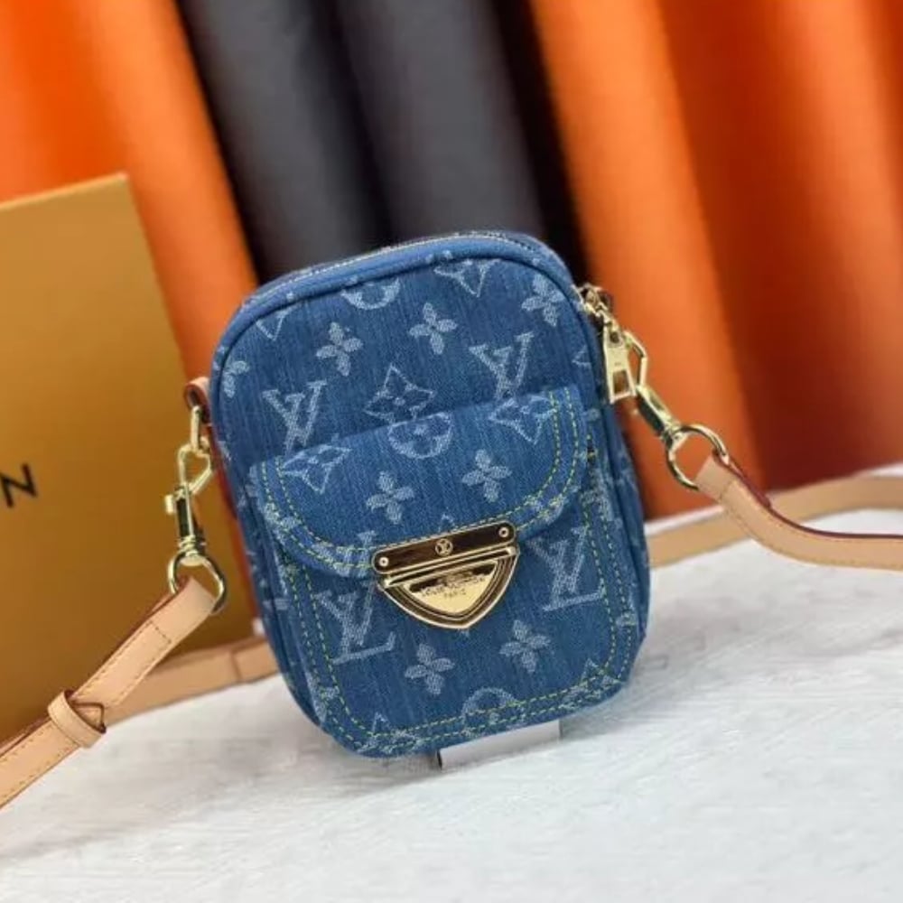 LOUIS VUITTON FAIRFAX POCHETTE BAG DENIM BLUE 17CM M82948 - Image 4