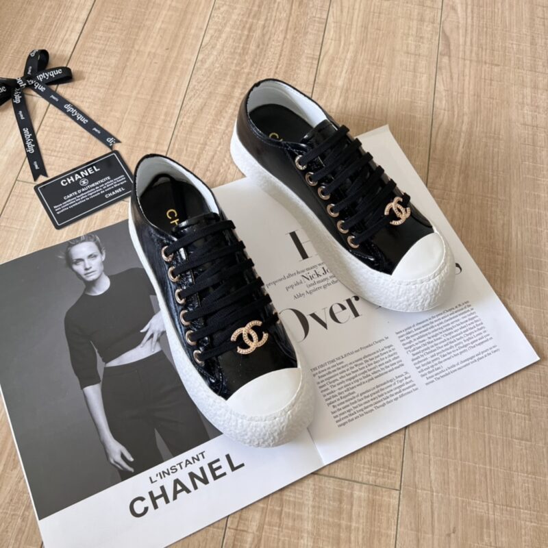 Alternative view of CHANEL WOMEN'S SNEAKERS CC TRAINERS IN BLACK