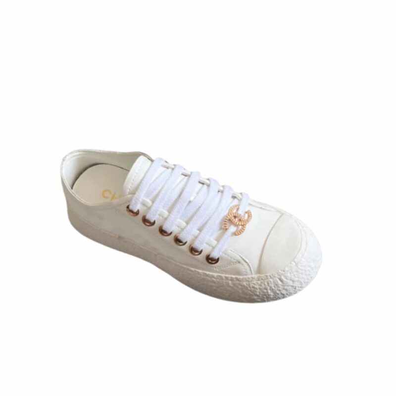 CHANEL WOMEN'S SNEAKERS CC TRAINERS IN WHITE