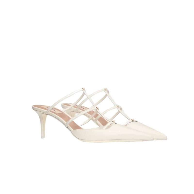 VALENTINO GARAVANI ROCKSTUD WISPY MULE IN WHITE 4W0S0JB1ACT 098