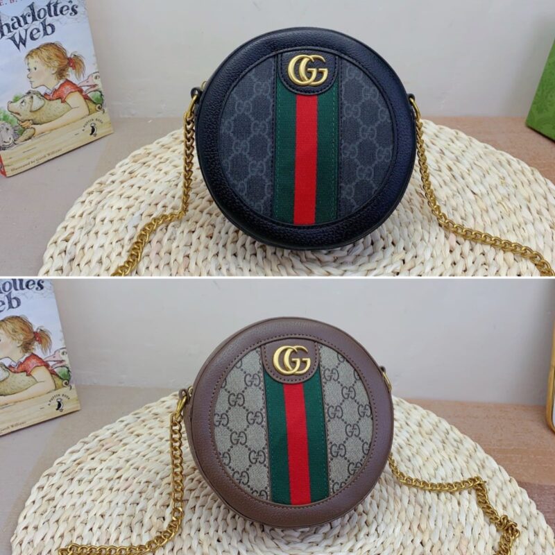 Alternative view of GUCCI OPHIDIA MINI GG ROUND SHOULDER BAG BEIGE 18CM 550618 96I3B 8745