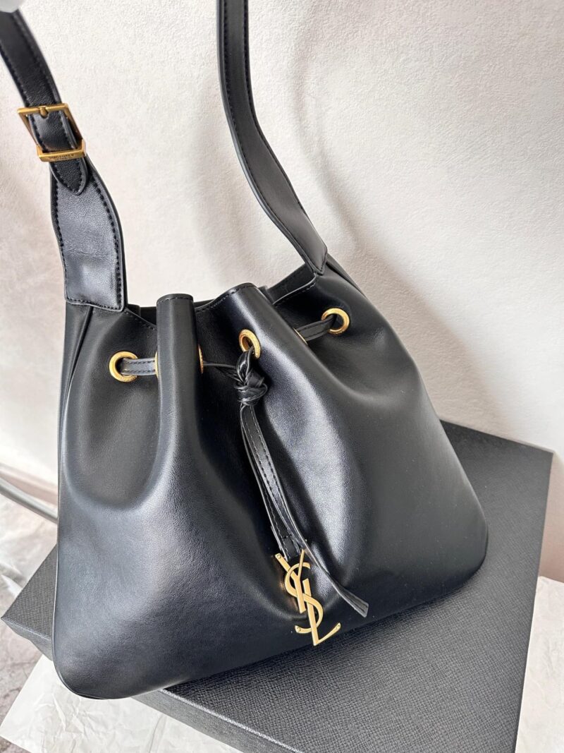 Alternative view of SAINT LAURENT PARIS VII FLAT HOBO BAG IN SMOOTH LEATHER BAG BLACK 23CM