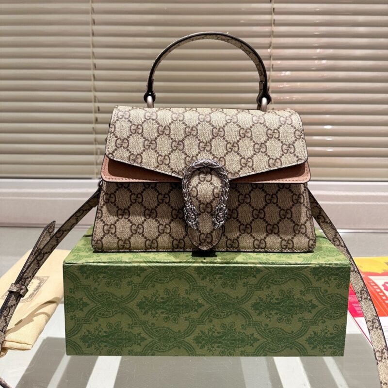 Alternative view of GUCCI DAMEN DIONYSUS GG CANVAS TOP HANDLE BAG BROWN 24CM