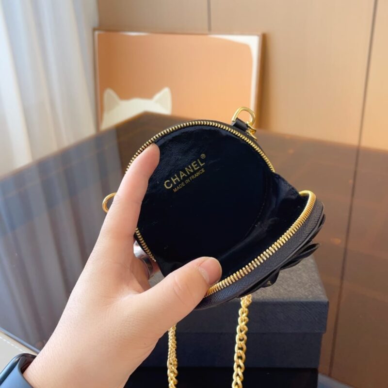 Alternative view of CHANEL CAMELLIA CLUTCH WITH CHAIN BLACK 12CM