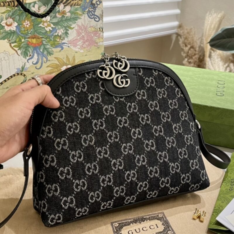 Alternative view of GUCCI OPHIDIA GG SMALL SHOULDER BAG BLACK 23CM 499621 FAC2F 8450