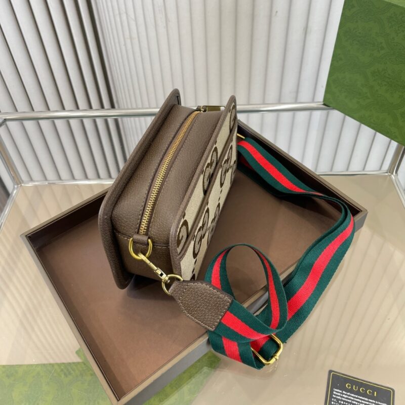 Alternative view of GUCCI JUMBO GG MINI BAG CAMEL AND EBONY 22CM 696075 UKMDG 2570