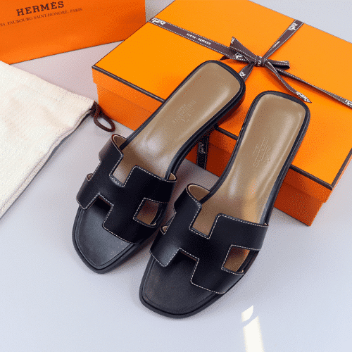 Alternative view of HERMES ORAN SANDAL BLACK H021056Z 01