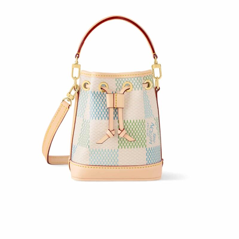 LOUIS VUITTON NANO NOÉ DAMIER CANVAS PISTACHIO 16CM N40640