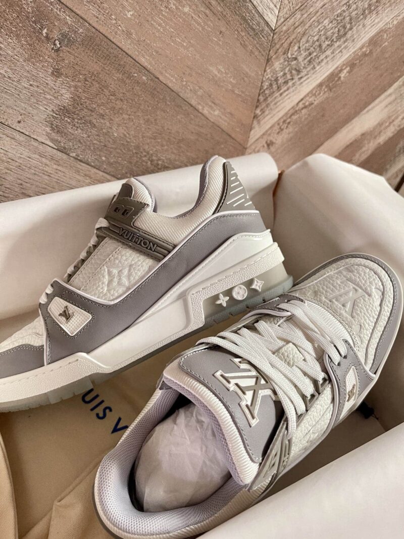 Alternative view of LOUIS VUITTON LV TRAINER SNEAKER GREY WHITE 1A8KBA