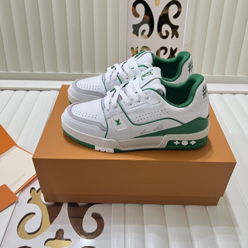 Alternative view of LOUIS VUITTON MEN’S SNEAKERS LV TRAINER SIGNATURE WHITE GREEN