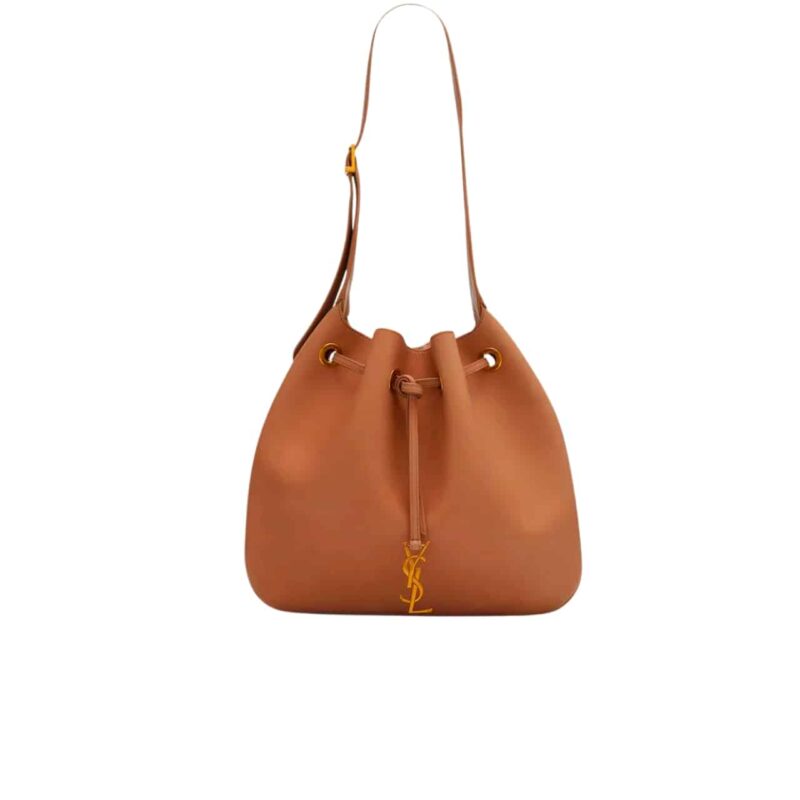 SAINT LAURENT PARIS VII FLAT HOBO BAG IN SMOOTH LEATHER BAG ORANGE 23CM