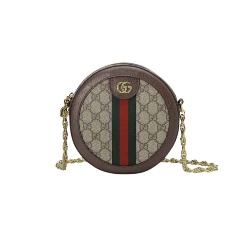 GUCCI OPHIDIA MINI GG ROUND SHOULDER BAG BEIGE 18CM 550618 96I3B 8745