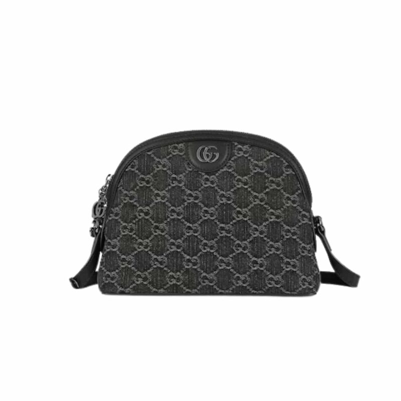 GUCCI OPHIDIA GG SMALL SHOULDER BAG BLACK 23CM 499621 FAC2F 8450