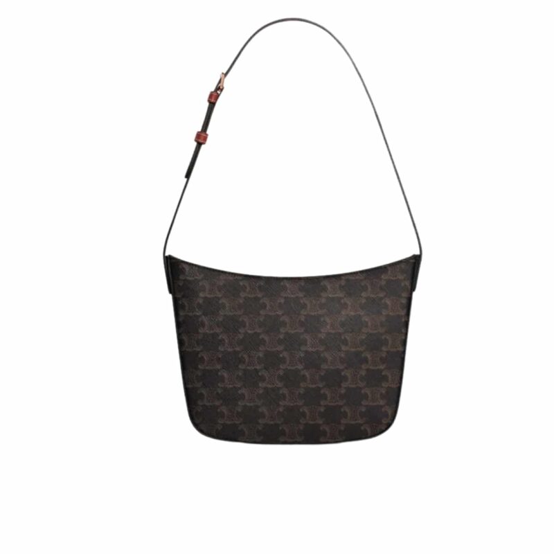 CELINE CROQUE BAG IN TRIOMPHE CANVAS AND TAN 19CM 112272CUZ 04LU