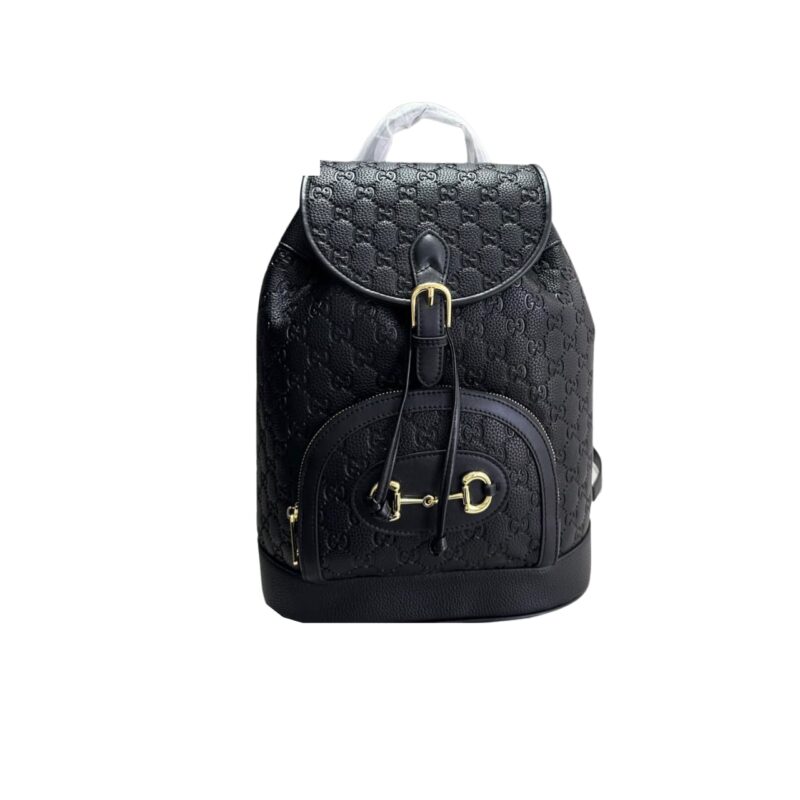 GUCCI 1955 HORSEBIT BACKPACK LARGE ALL BLACK 27CM