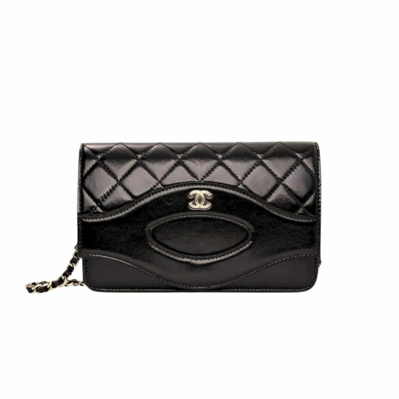 CHANEL 24C WOC 31 RUE CAMBON BLACK SHINY GHW BLACK 25CM