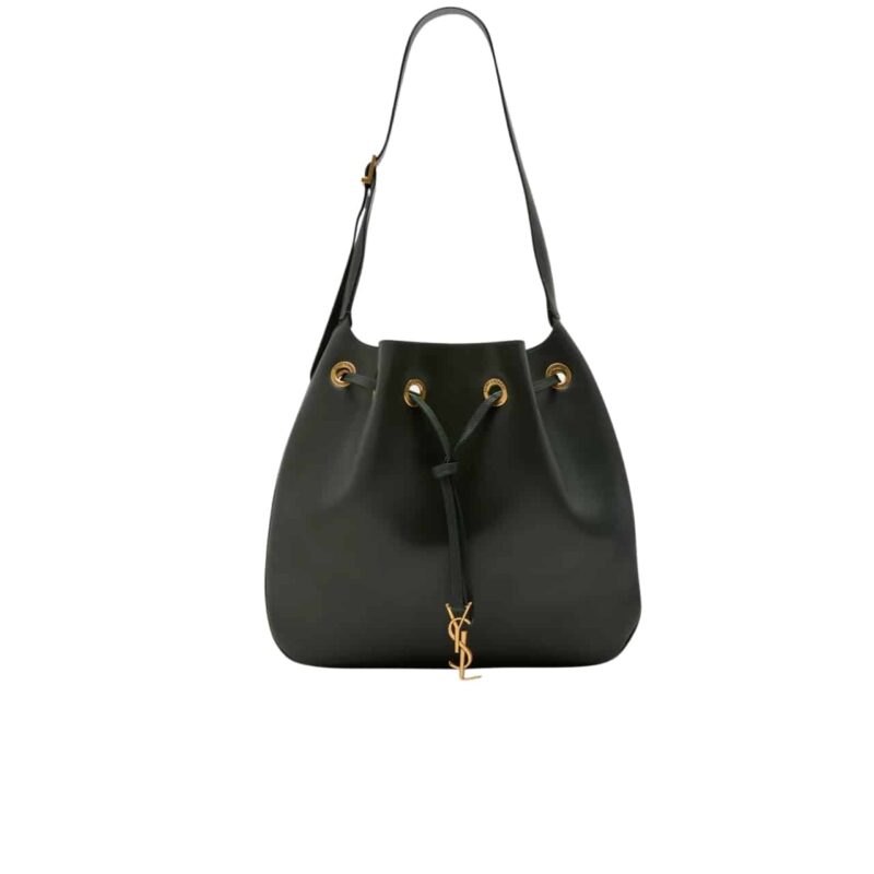 SAINT LAURENT PARIS VII FLAT HOBO BAG IN SMOOTH LEATHER BAG BLACK 23CM