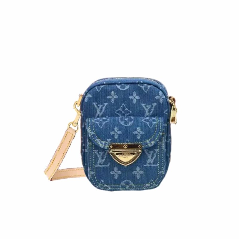 LOUIS VUITTON FAIRFAX POCHETTE BAG DENIM BLUE 17CM M82948