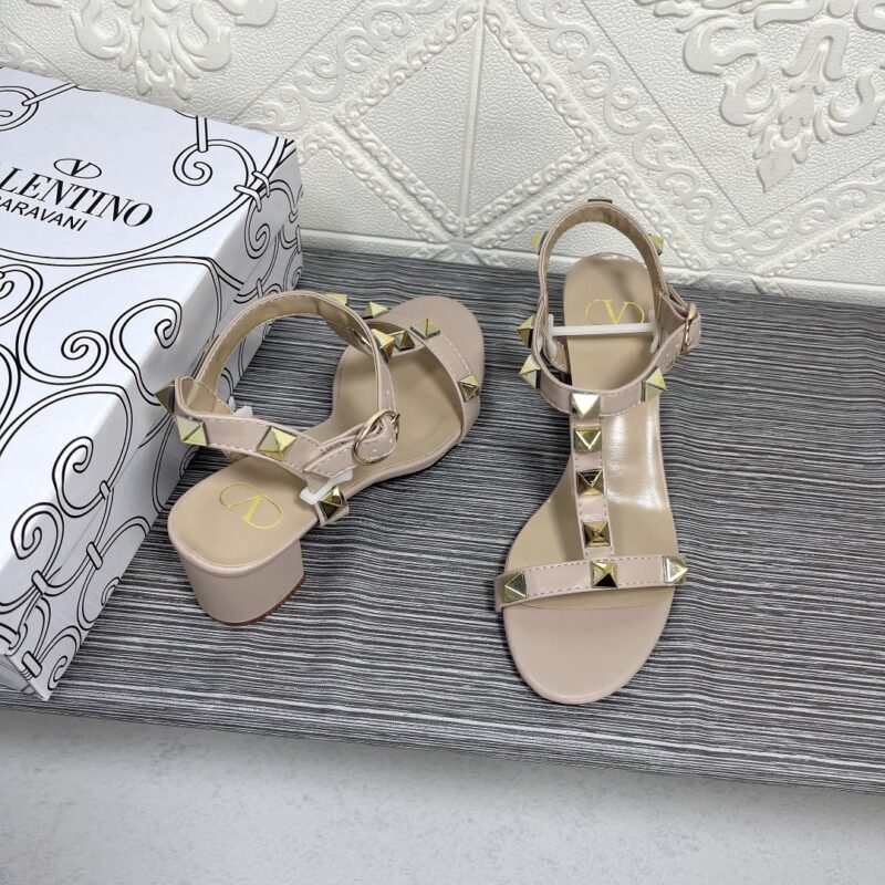 Alternative view of VALENTINO GARAVANI ROCKSTUD LEATHER SANDAL BEIGE