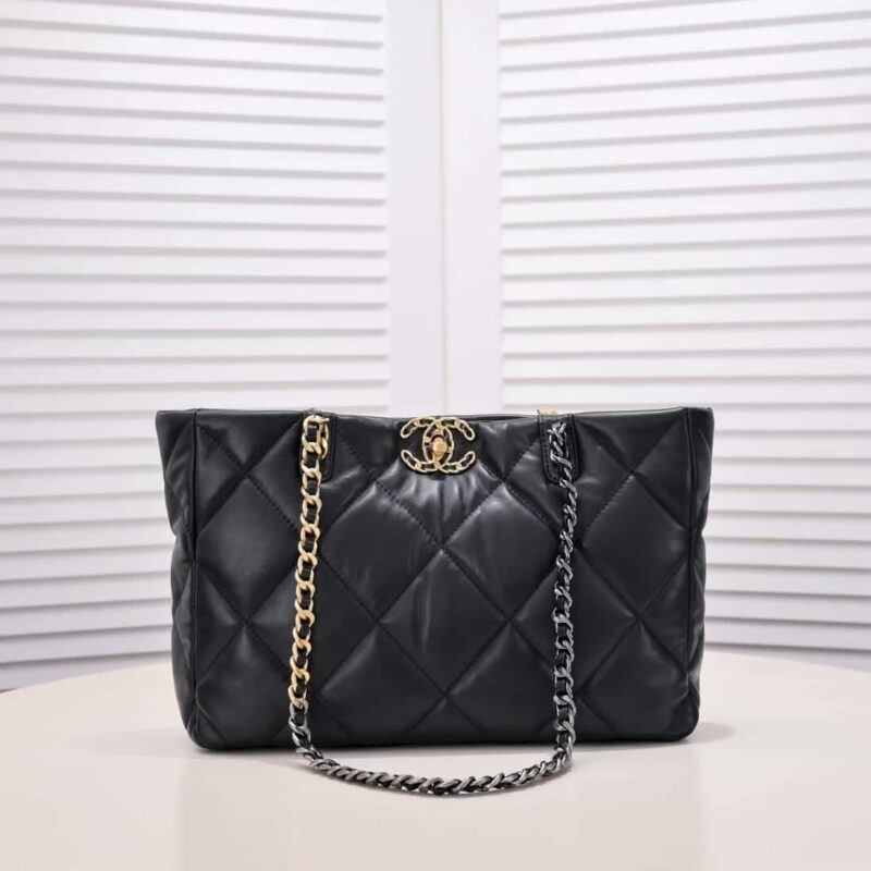 Alternative view of CHANEL QUILTED 19 EAST WEST SHOPPING BAG BLACK 36CM