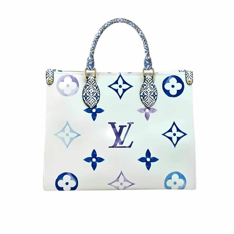 LOUIS VUITTON BY THE POOL ON THE GO PM TOTE BAG BLUE 34CM