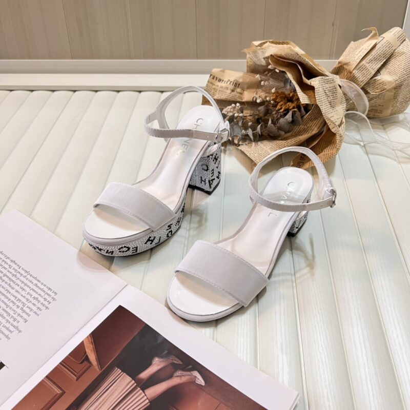 Alternative view of CHANEL SANDAL PUMP STONE BEADS BLACK SILVER G45365 B15306