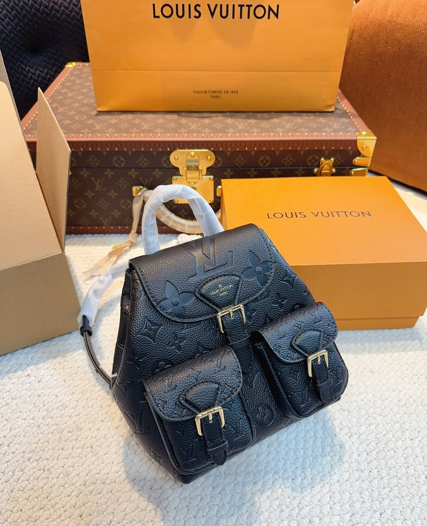 LOUIS VUITTON BACKUP BACKPACK BLACK 20CM M47072 - Image 3