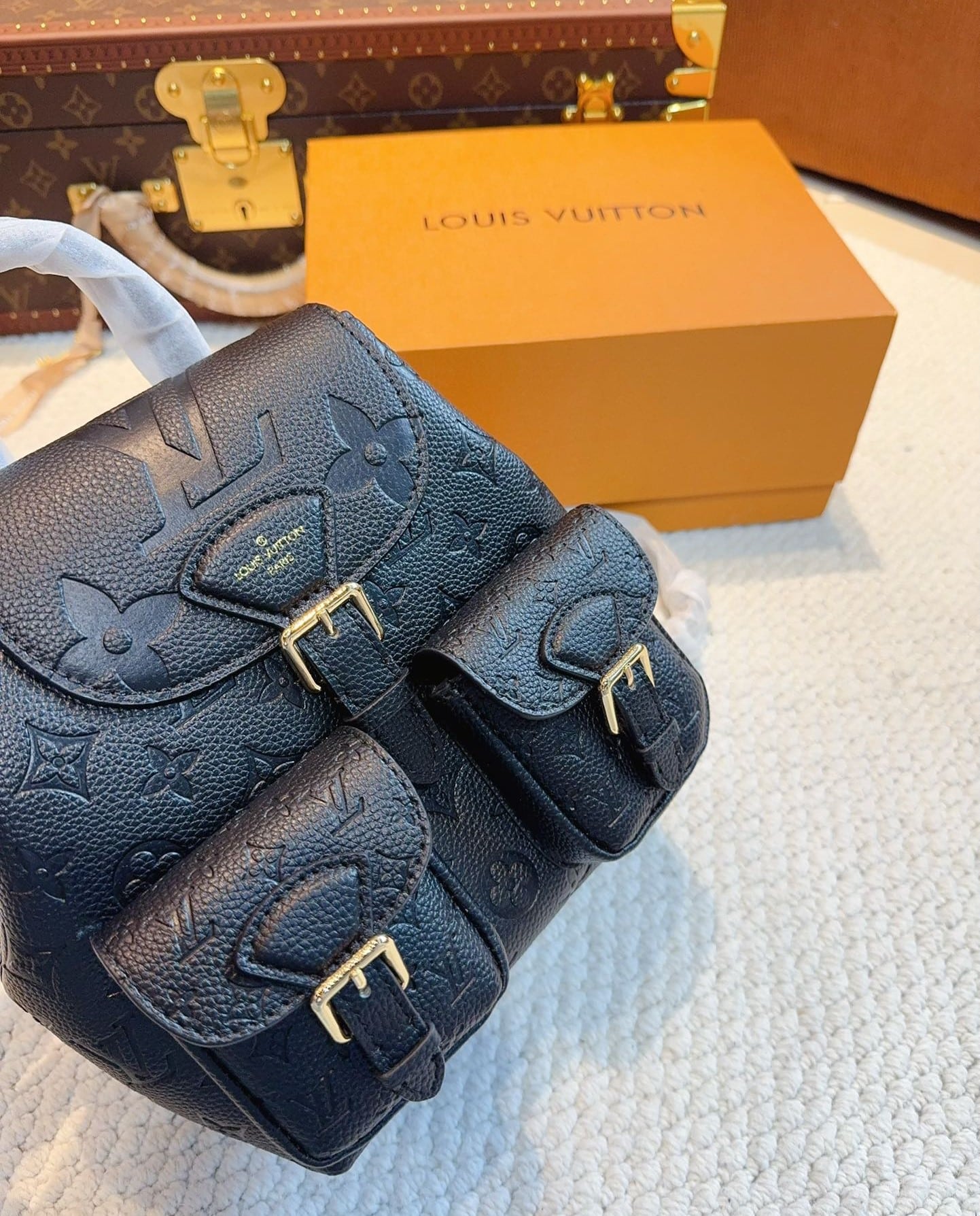 LOUIS VUITTON BACKUP BACKPACK BLACK 20CM M47072 - Image 8