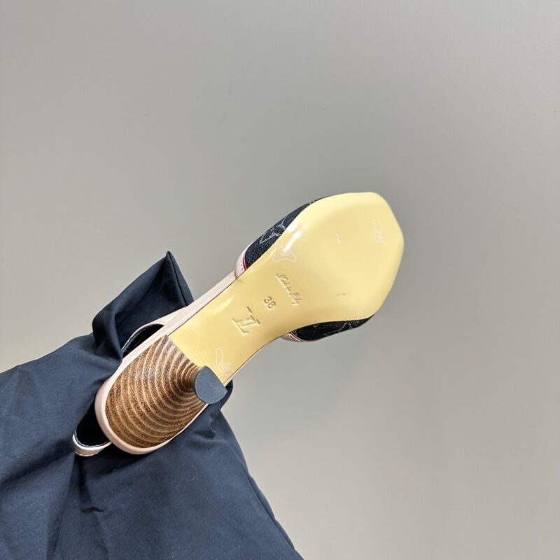 Alternative view of LOUIS VUITTON KITTEN HEELS SLINGBACK DENIM