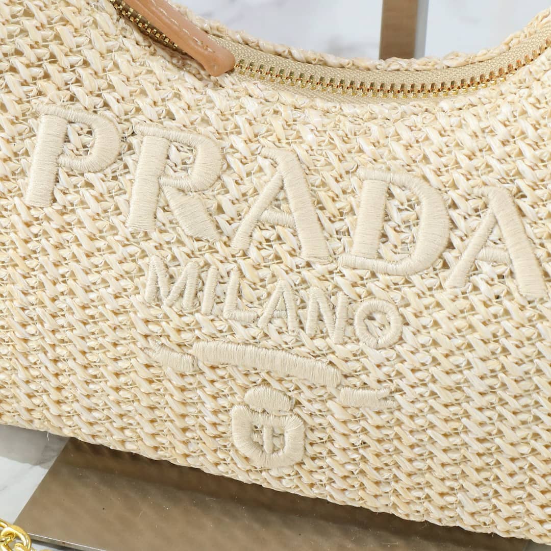 PRADA RE EDITION CROCHET BAG NATURAL 22CM 1BC204 2M2T F0018 V JUO - Image 7
