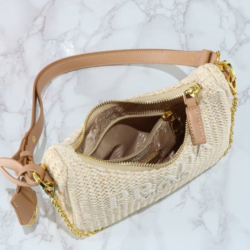 Alternative view of PRADA RE EDITION CROCHET BAG NATURAL 22CM 1BC204 2M2T F0018 V JUO