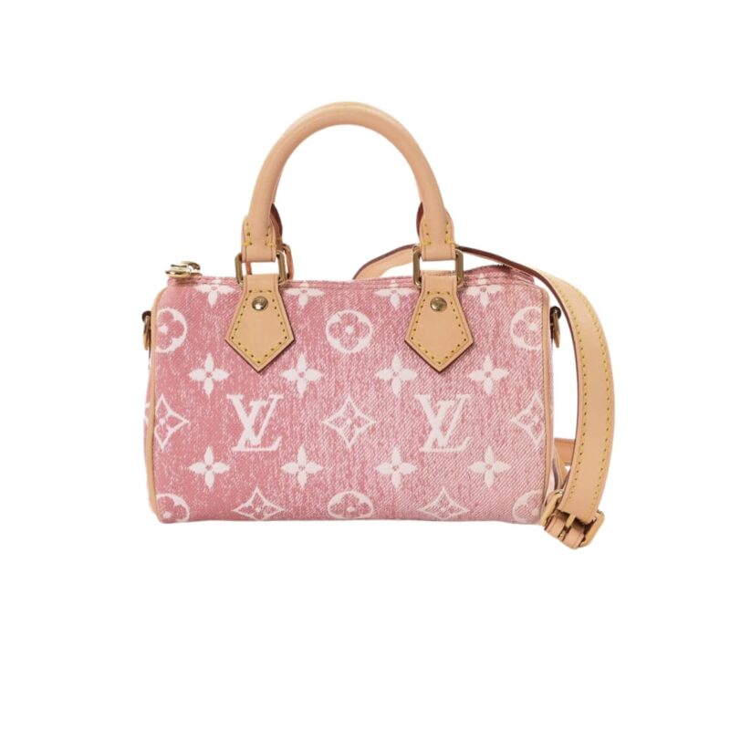 LOUIS VUITTON NANO SPEEDY MONOGRAM JACQUARD DENIM PINK 20CM M81213