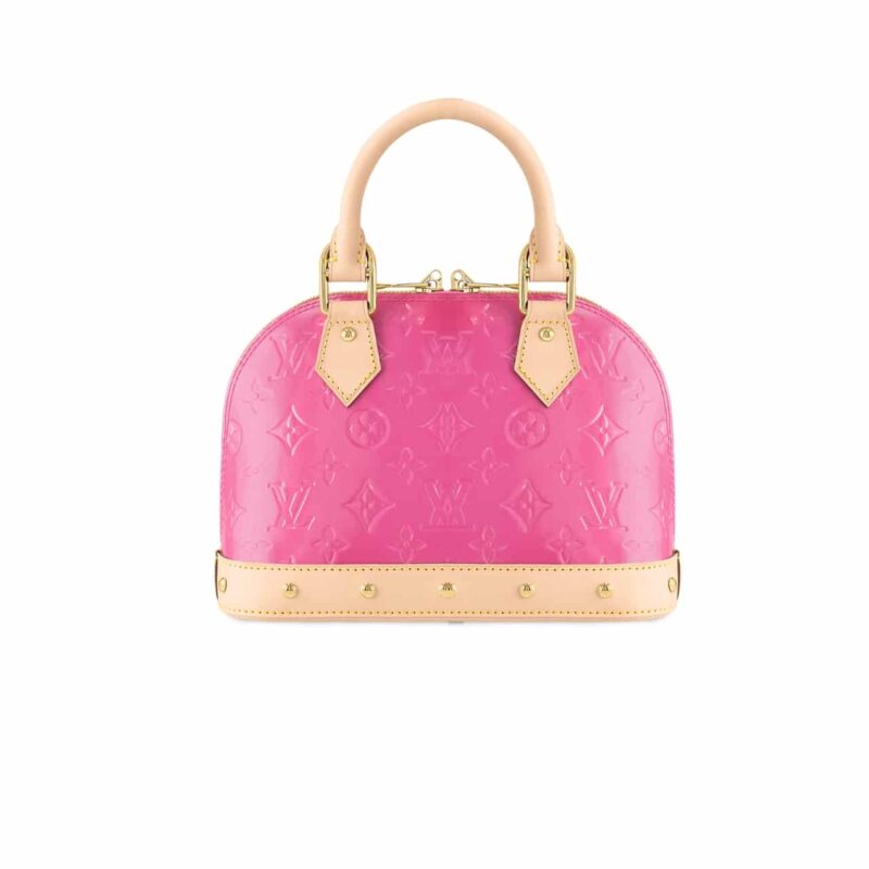 LOUIS VUITTON ALMA NANO MONOGRAM VERNIS EMBOSSED NEON PINK 18CM M90611