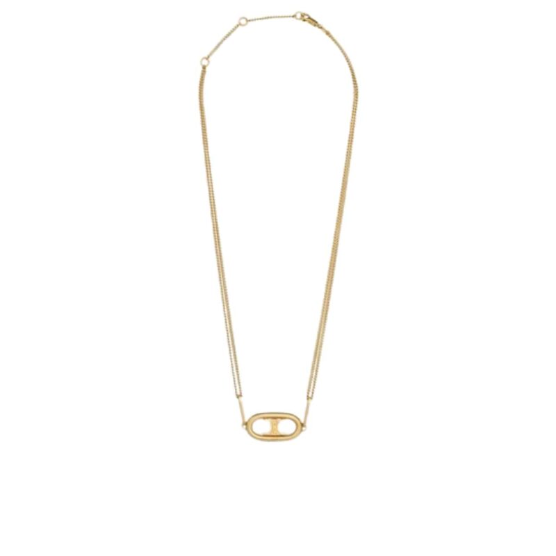 CELINE TRIOMPHE NECKLACE IN BRASS WITH A GOLD FINISH 46S896BRA 35OR