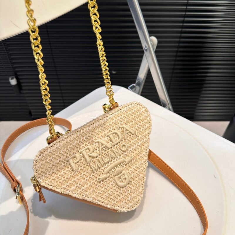 Alternative view of PRADA CROCHET AND LEATHER MINI BAG NATURAL 18CM 1BC543 2A2T F0018 V YUO