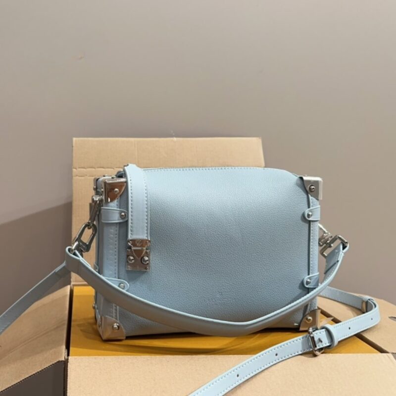 Alternative view of LOUIS VUITTON SIDE TRUNK MM GRAINED CALF LEATHER BLEU OLYMPE 23CM M25067