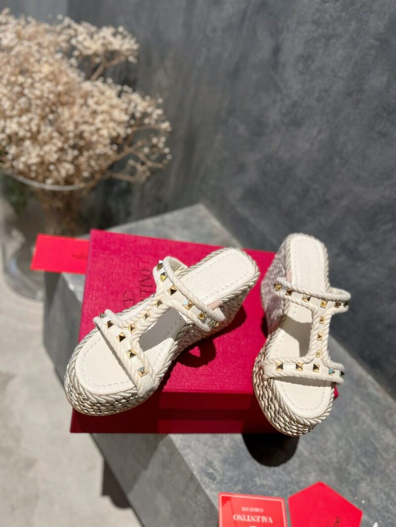 Alternative view of VALENTINO ROCKSTUD LAMINATED NAPPA WEDGE SANDAL  NATURAL 4W2S0GI5DYM YBS