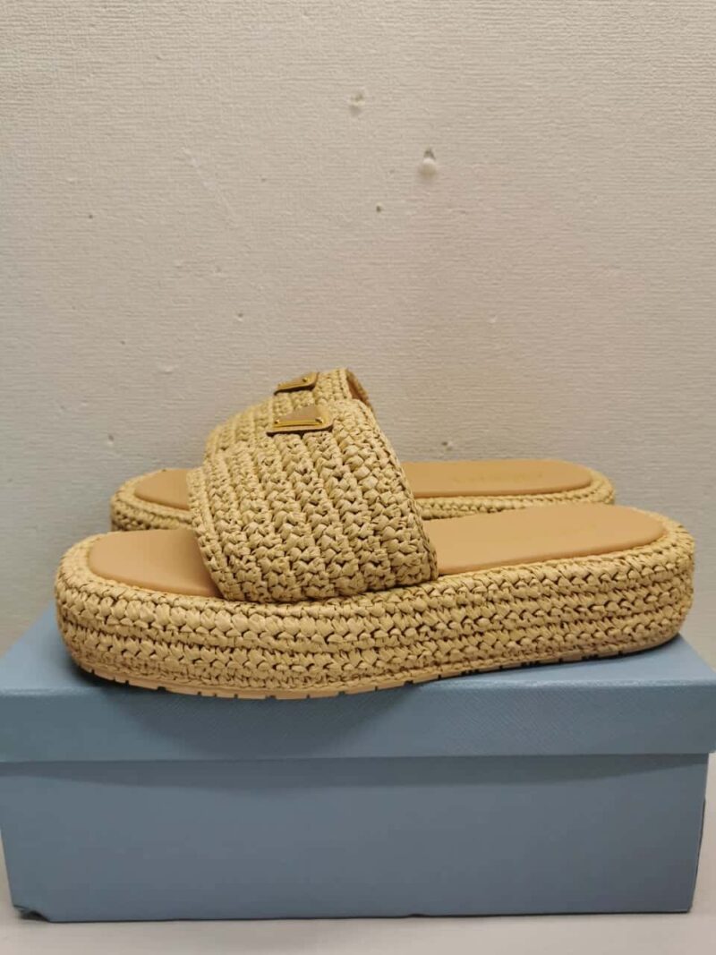 Alternative view of PRADA CROCHET FLATFORM SLIDES NATURAL 1XZ761 2C2T F0018 F 035