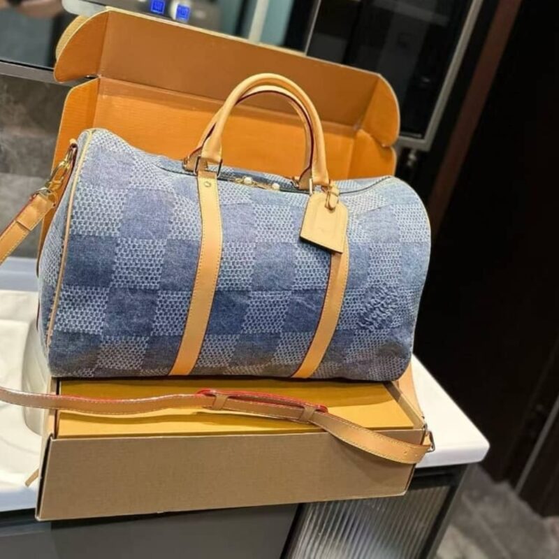 Alternative view of LOUIS VUITTON KEEPALL BANDOULIÈRE DENIM OTHER BLUE 45CM N40739