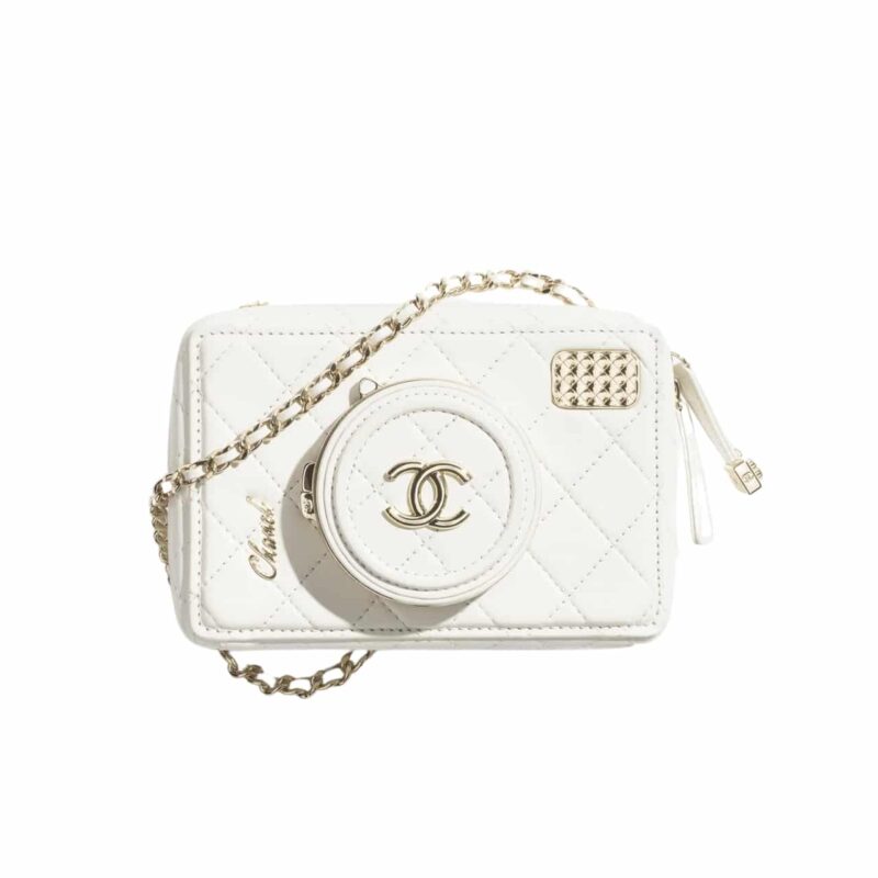 CHANEL CAMERA BAG WHITE 18CM AS4817 B16255 10601