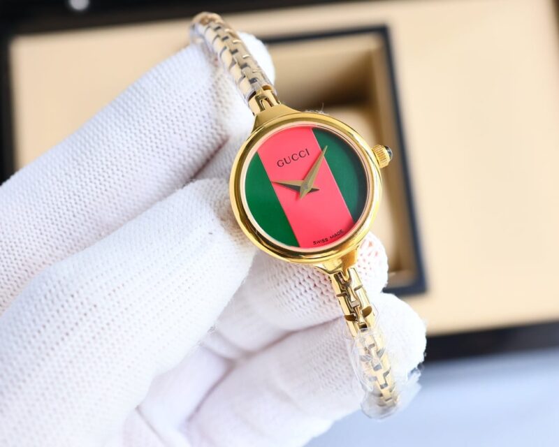 Alternative view of GUCCI LADIES WATCH ROUND CASE WITH SLIM DIAL GOLD IN MULTI COLOR 22MM