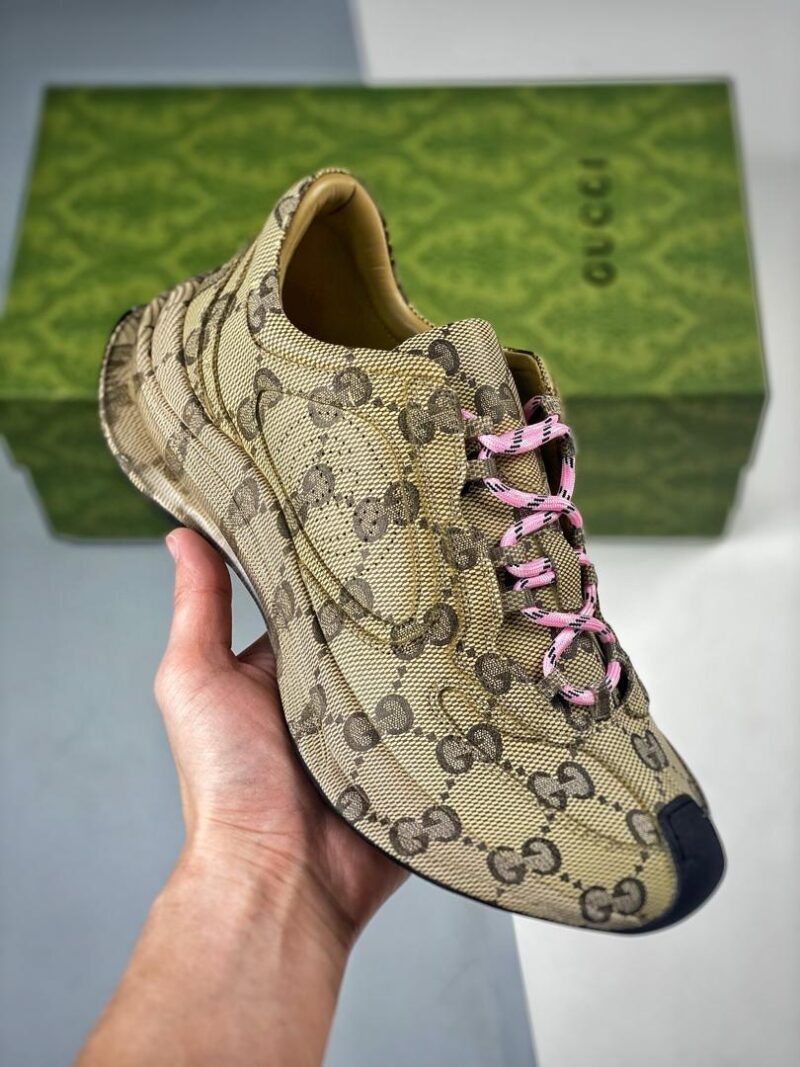 Alternative view of GUCCI WOMEN'S GUCCI RUN SNEAKER IN WATER TRANSFER PRINTED LEATHER BEIGE 725612 AABEB 9742