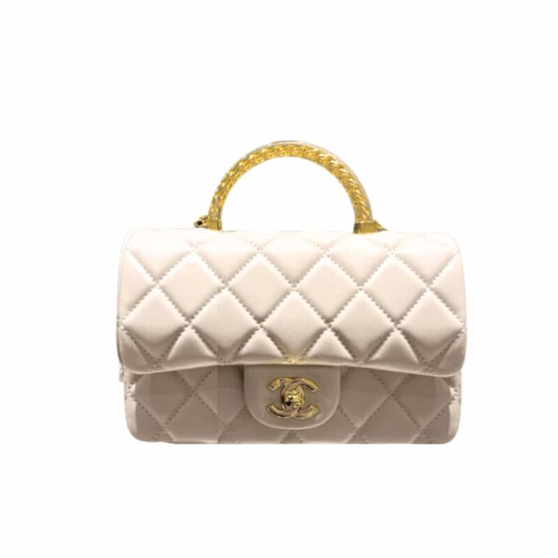 CHANEL WALLET ON CHAIN AND RESIN WITH GOLD TONE METAL WHITE 20CM AP3767 B16284 10601