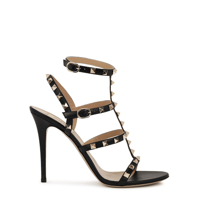 Alternative view of VALENTINO GARAVANI ROCKSTUD LEATHER SANDALS BLACK