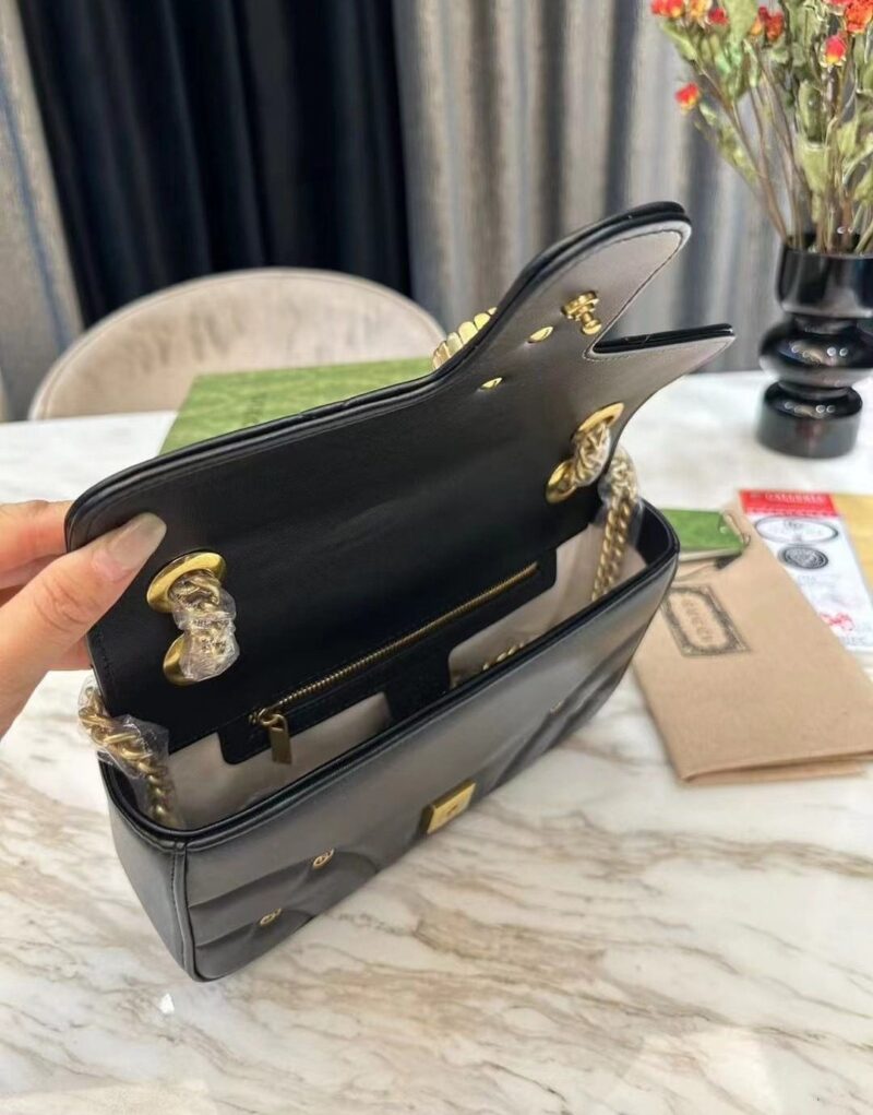 Alternative view of GUCCI GG MARMONT SHOULDER BAG BLACK 23CM 443497 AACPG 1000