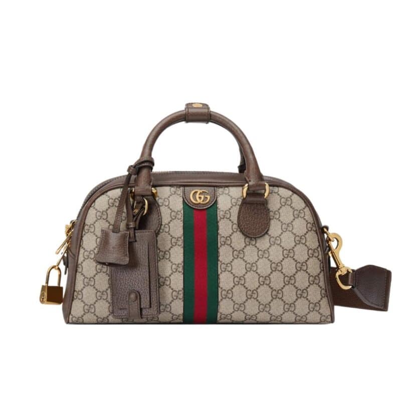 GUCCI OPHIDIA MEDIUM GG TOP HANDLE BAG BROWN 32CM 724575 9C2SG 8746