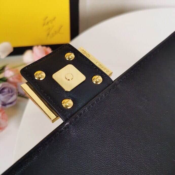 Alternative view of FENDI BAGUETTE LEATHER BLACK NAPPA BAG 27CM