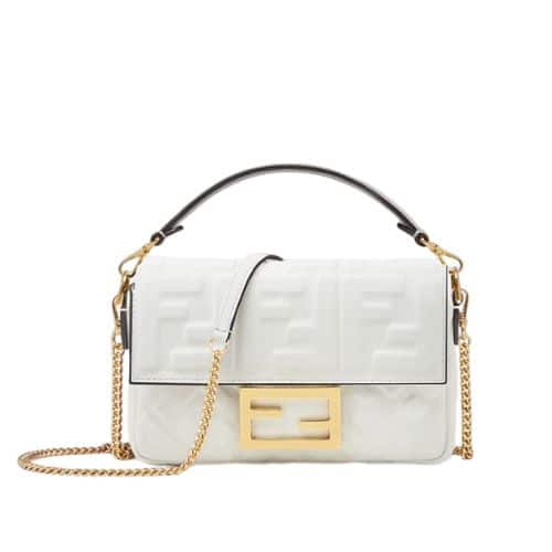 FENDI BAGUETTE MINI WHITE 20CM 8BS017A72VF15AO