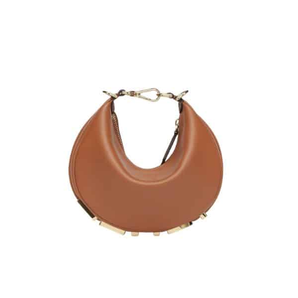 FENDI FENDIGRAPHY MINI LEATHER MINI BAG BROWN 16CM 8BS081A5DYF1MQI