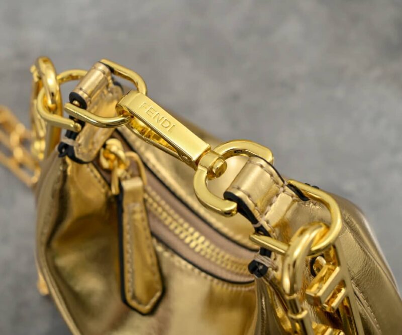 Alternative view of FENDI FENDIGRAPHY NANO MINI LEATHER MINI BAG METALLIC GOLD 16CM